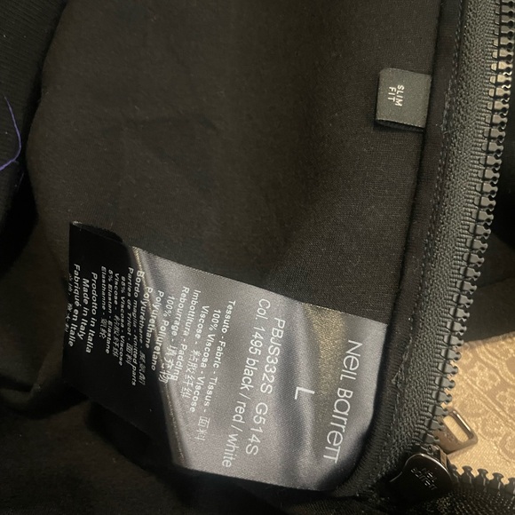 Neil Barrett Lightning Bolt  Neoprene Side-zip Sweatshirt - Picture 7 of 11